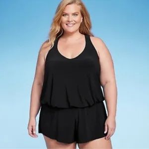 COPY - Women's UPF 50 V-Neck Racerback Swim Romper One Piece Swimsuit - Aqua Gr…